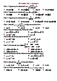 Đề 15 phút - Số 1 - Chương II - Đại số 10